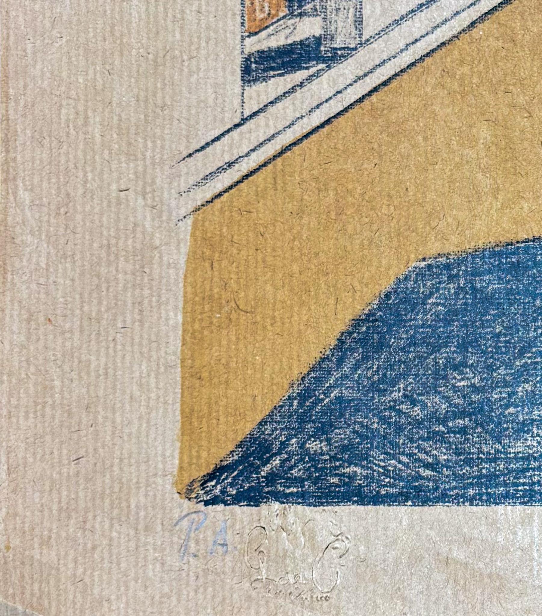 Giorgio De Chirico (1888-1978) - Piazza d'Italia - Lithographie sur papier paille en vente 4