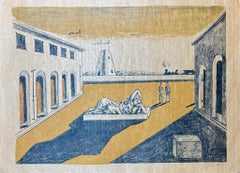 Giorgio De Chirico (1888-1978) - Piazza d'Italia - Lithographie sur papier paille