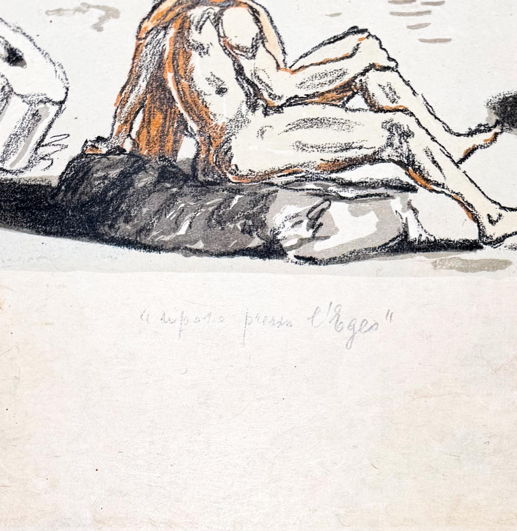 Giorgio de Chirico (1888–1978) -Riposo presso le correnti dell'Egeo - lithograph For Sale 1