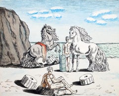 Giorgio de Chirico (1888–1978) -Riposo presso le correnti dell'Egeo - lithograph