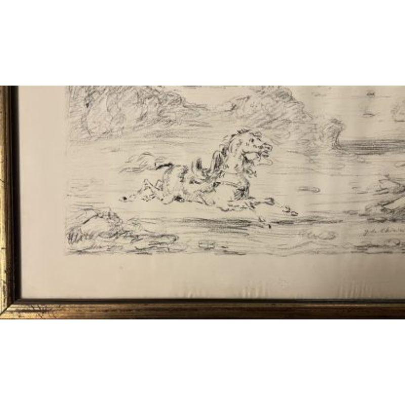 Giorgio De Chirico - Cavallo Fuggente - Lithographie sur soie signée à la main, 1954 en vente 2
