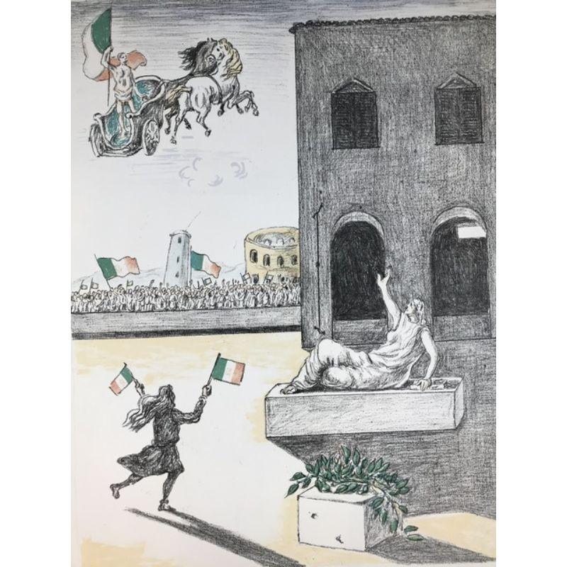 Giorgio De Chirico ( 1888 - 1978 ) - L’Italia del centenario - hand-signed lithography, 1971

Additional information:
Material: Color lithography
Edited in 1971
Limited edition in 99 exemplars in cardinal numbers, XV exemplars in roman numbers and 5