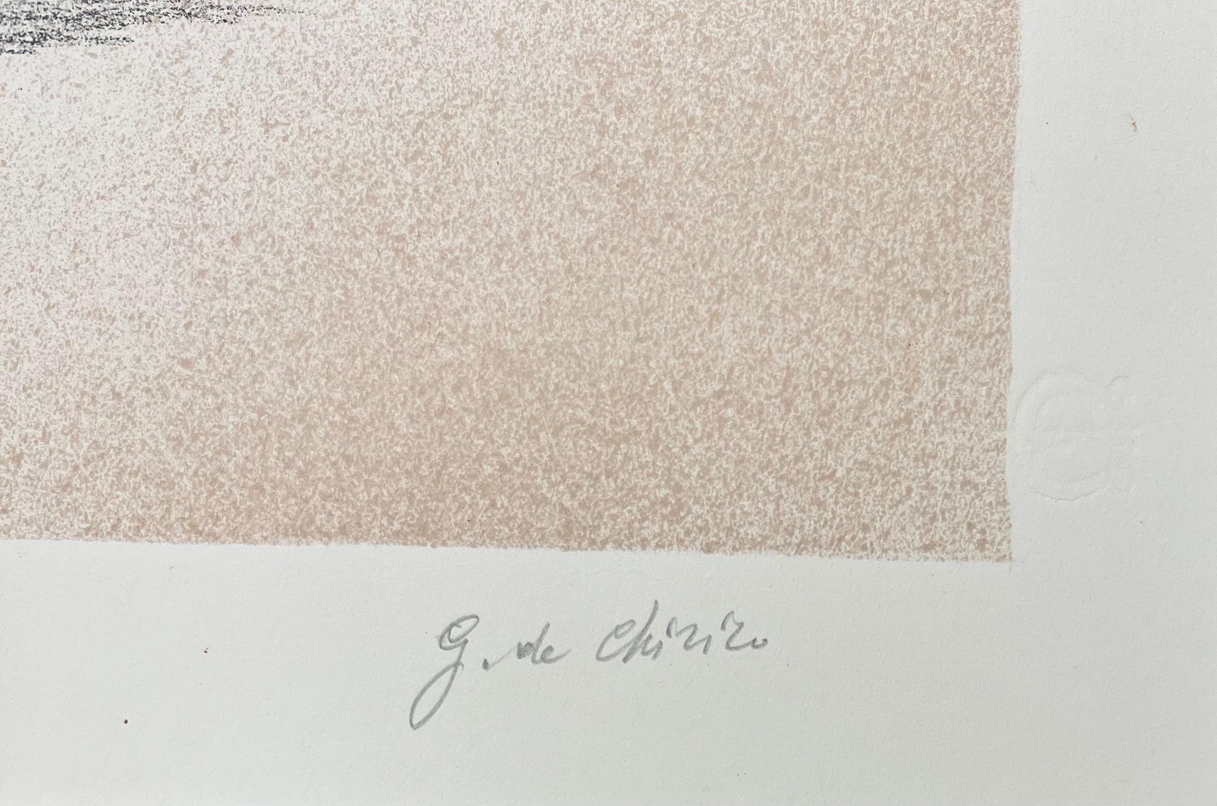 Giorgio De Chirico – Trovatore – Handsignierte Lithografie, 1972 im Angebot 2