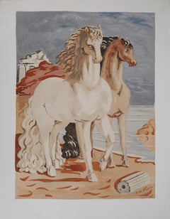 Horses in a Mythological Landscape - Lithograph