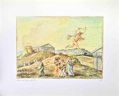 Mercury Messenger of the Gods- Vintage Offset Print by Giorgio de Chirico - 1962