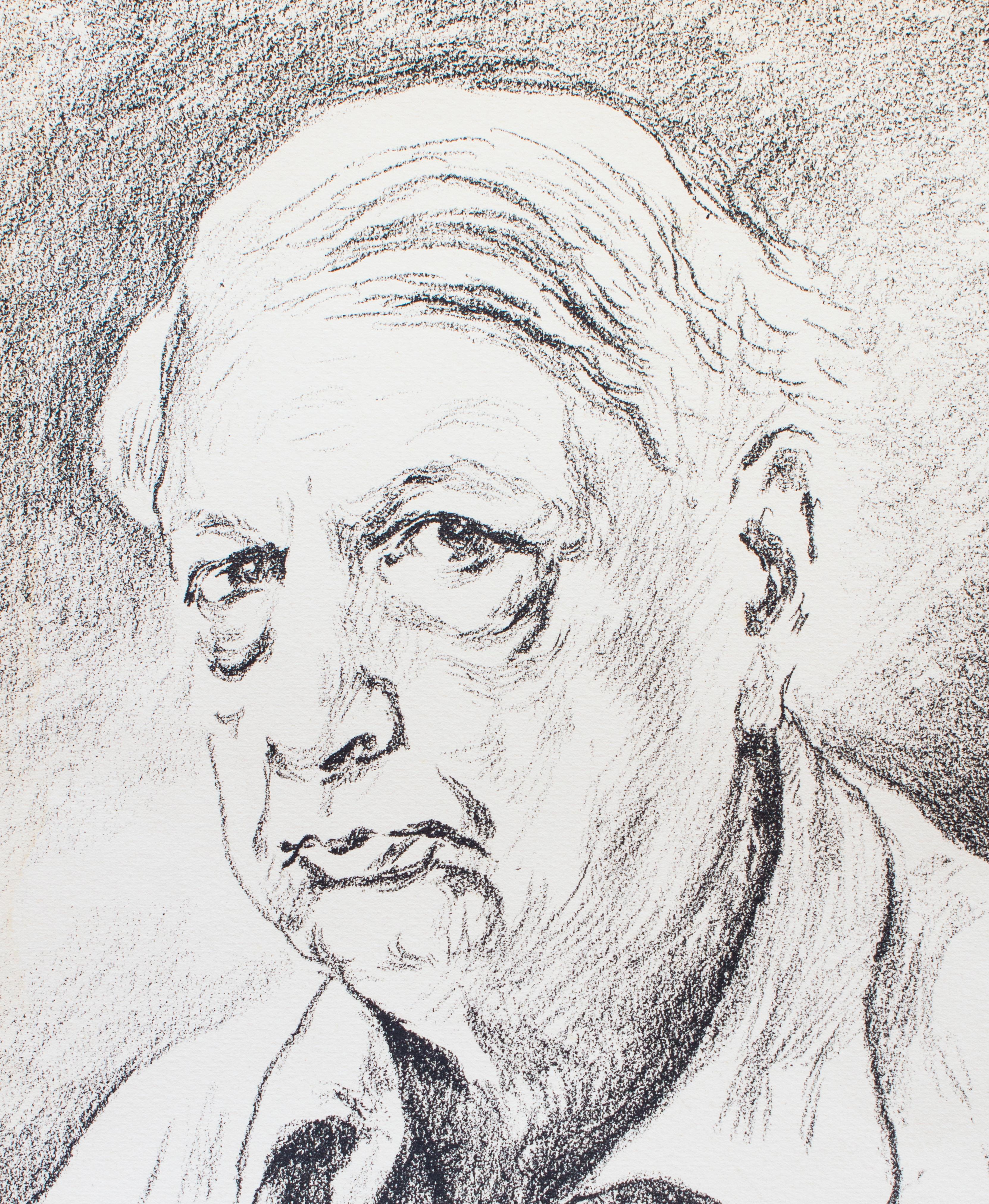 Autorretrato - Litografía de Giorgio De Chirico - 1968 en venta 1