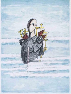 Trovatore tra le Nubi - Lithograph by Giorgio de Chirico - 1973