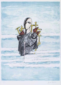 Trovatore tra le nubi - Original Lithograph by Giorgio De Chirico - 1973