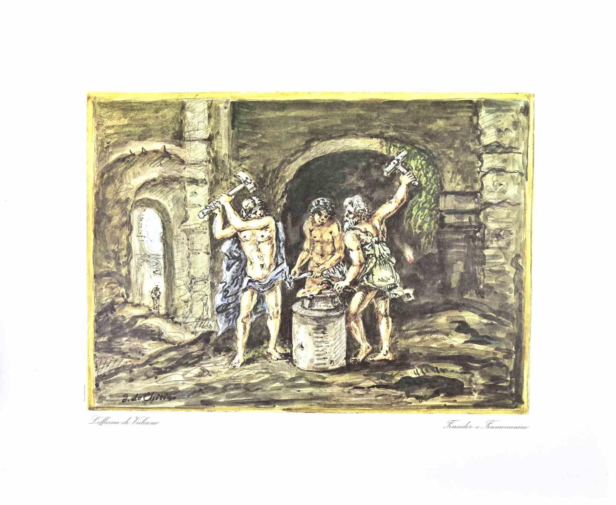 Stampa offset d'epoca realizzata sulla base di un acquerello di Giorgio De Chirico del 1962.

Dalla rara cartella "Mitologia greca" realizzata per l'IRI e stampata da Stab Salomone.

Condizioni eccellenti.