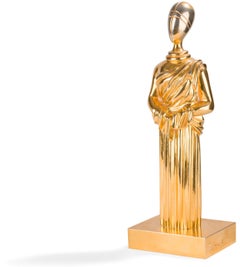 La Musa, Chirico, Sculpture, Bronze, Woman, Gold, Surrealiste, Dada, Design