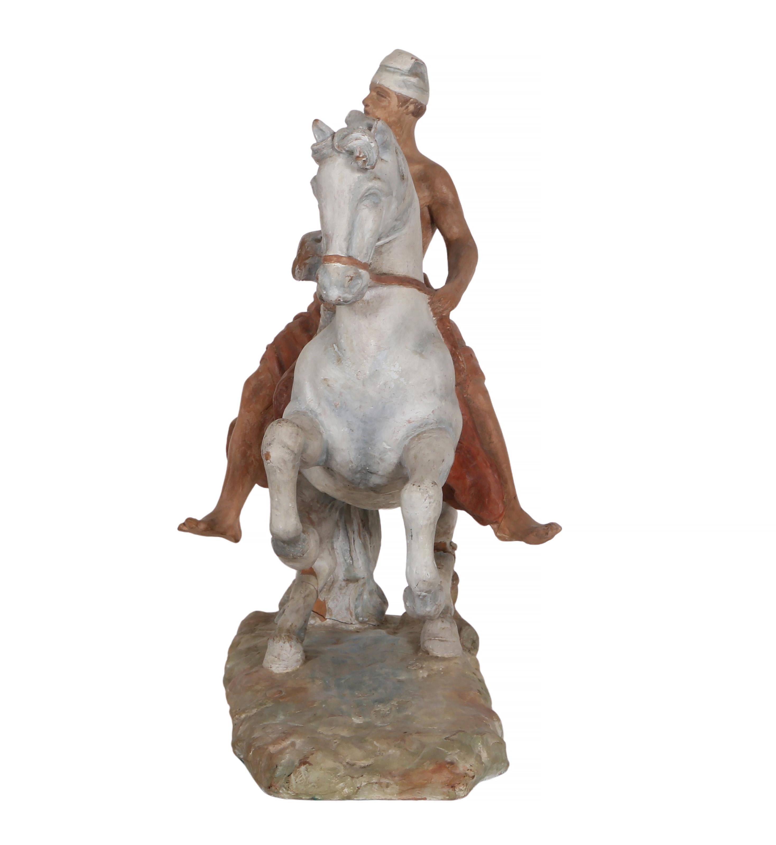Hombre a caballo, escultura moderna de terracota de Giorgio De Chirico en venta 2