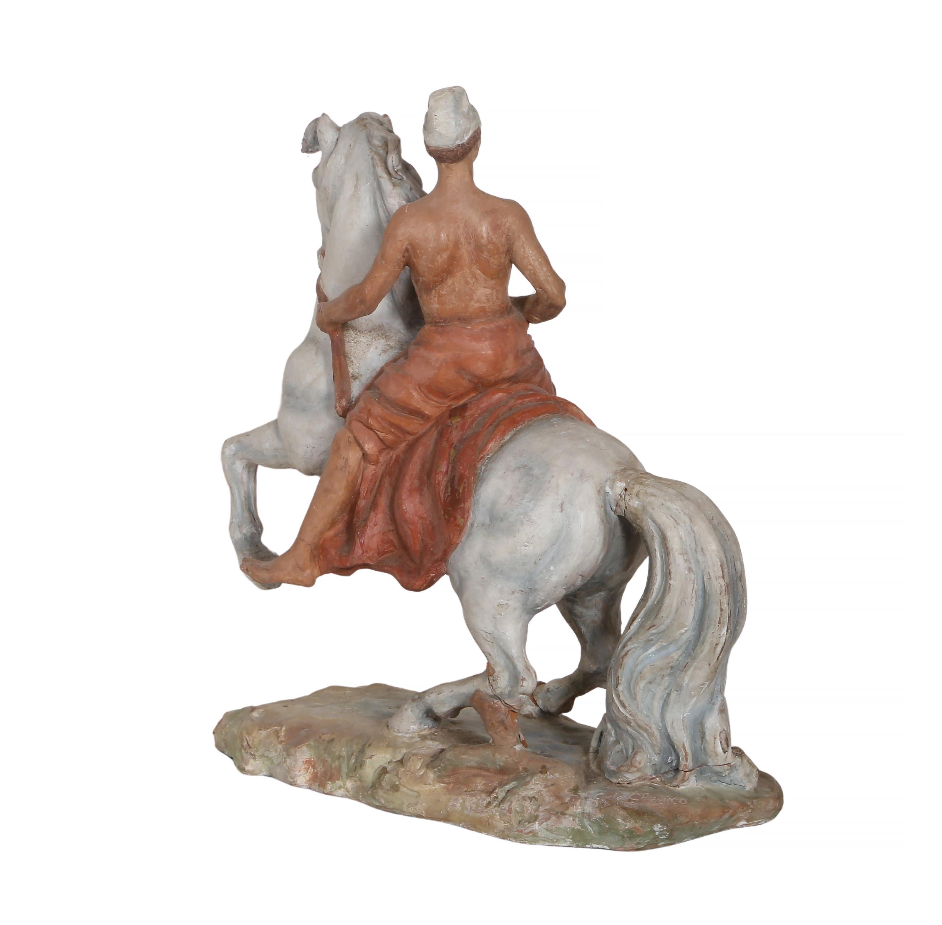 Hombre a caballo, escultura moderna de terracota de Giorgio De Chirico en venta 5