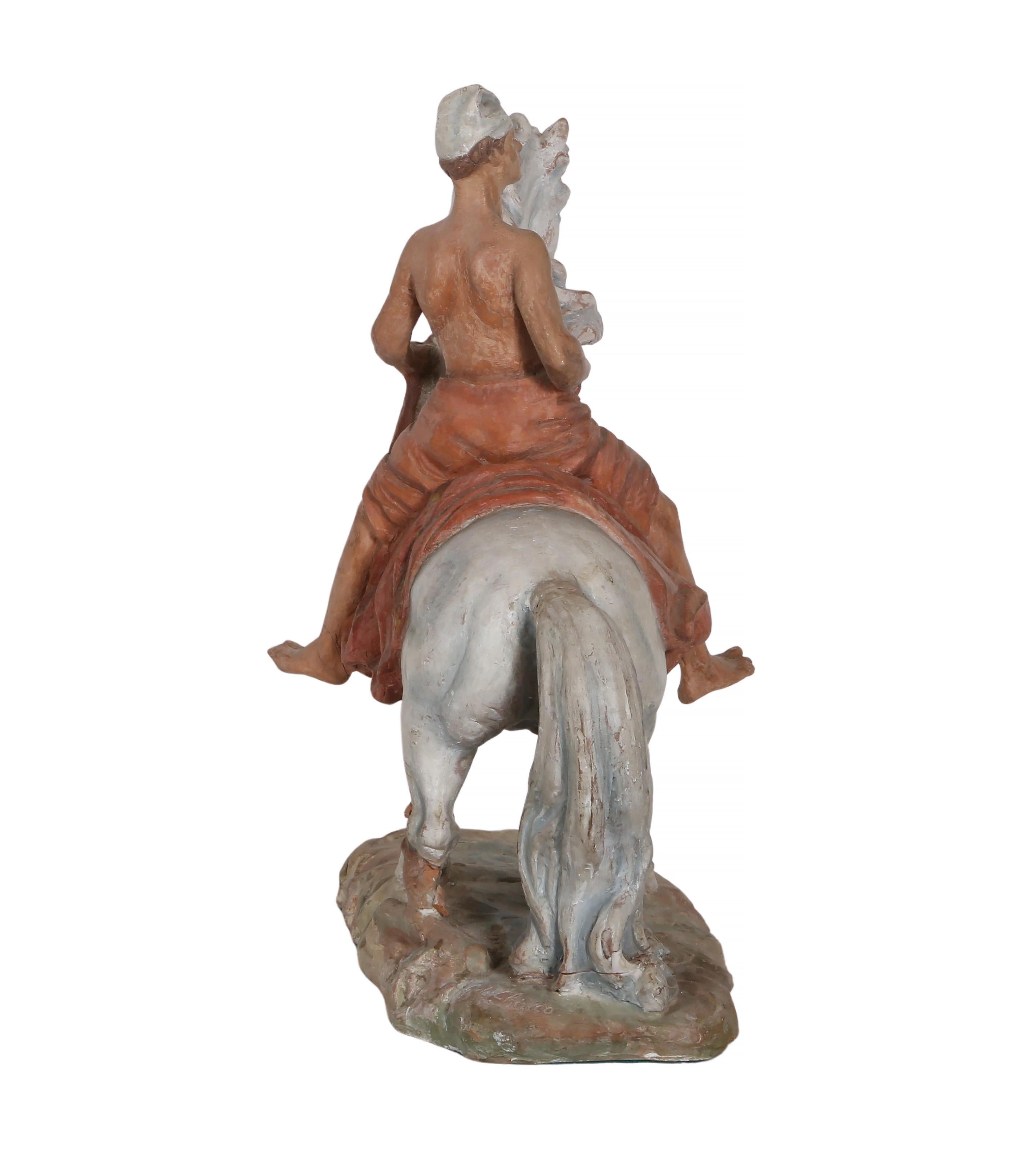 Hombre a caballo, escultura moderna de terracota de Giorgio De Chirico en venta 6
