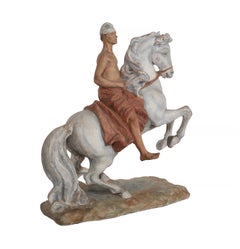 Hombre a caballo, escultura moderna de terracota de Giorgio De Chirico