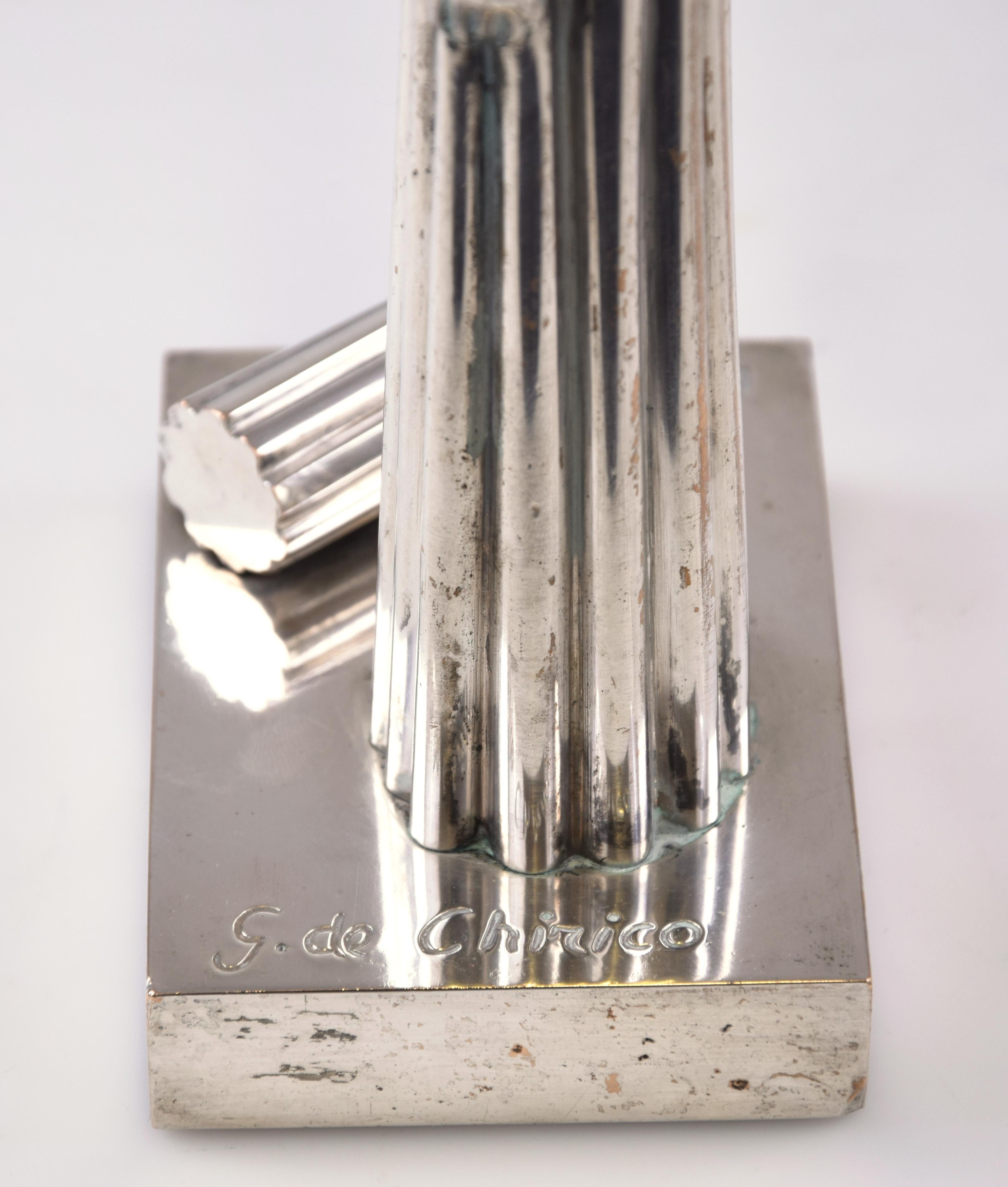 The Muse - Silvered Brass Sculpture by Giorgio De Chirico 1