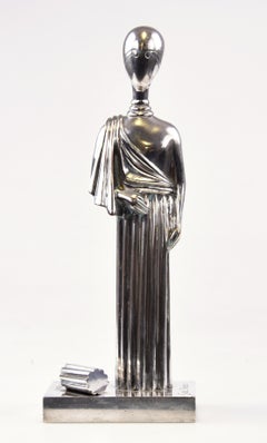 The Muse - Silvered Brass Sculpture by Giorgio De Chirico