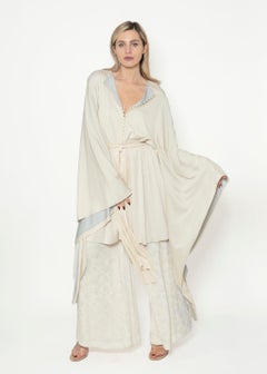 Giorgio di Sant Angelo - Robe ceinturée à manches ange, couleur taupe, documentée, automne 1974
