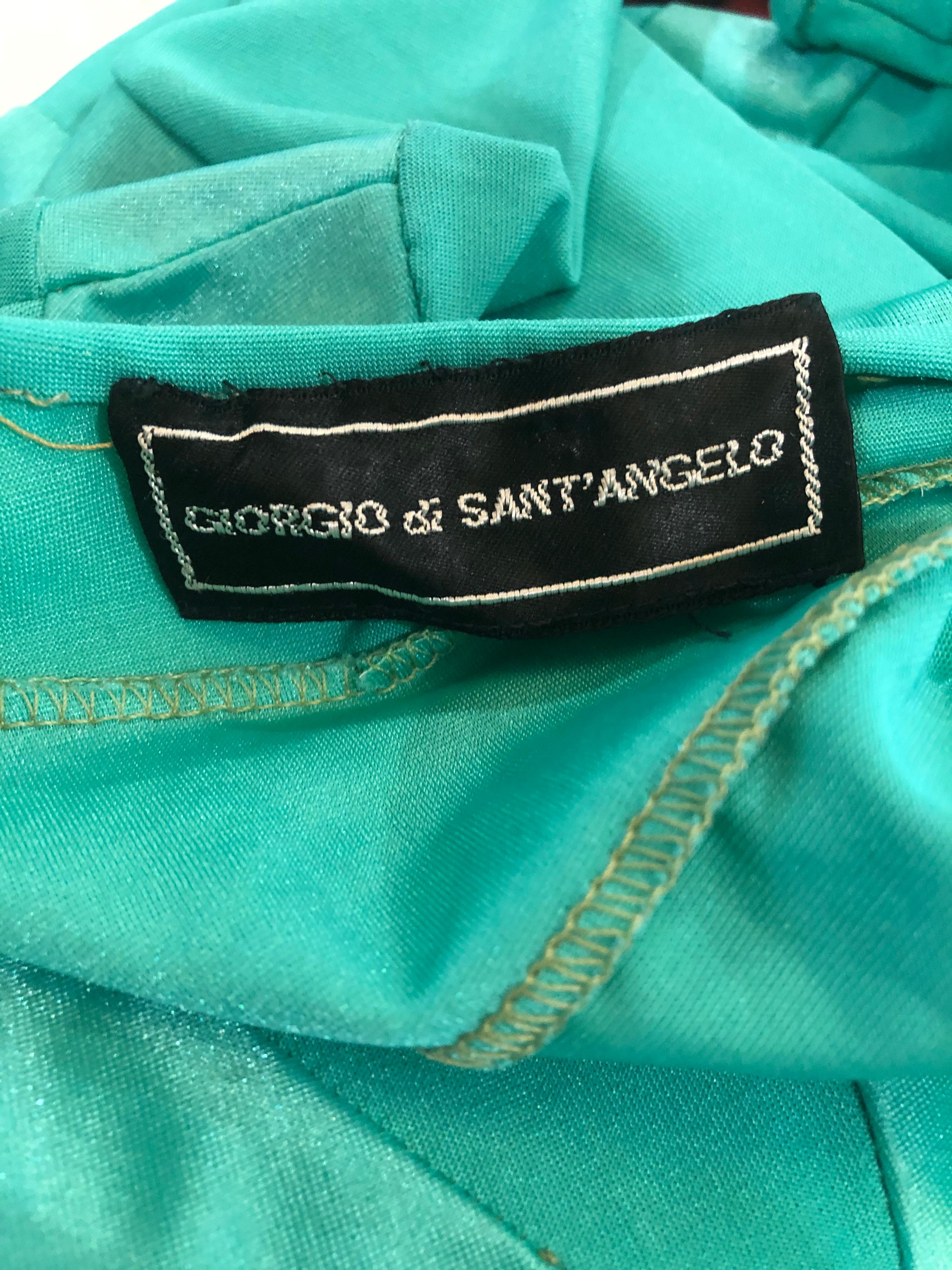 Giorgio di Sant Angelo Kelly - Robe moulante verte et fluide vintage, années 1970 en vente 11