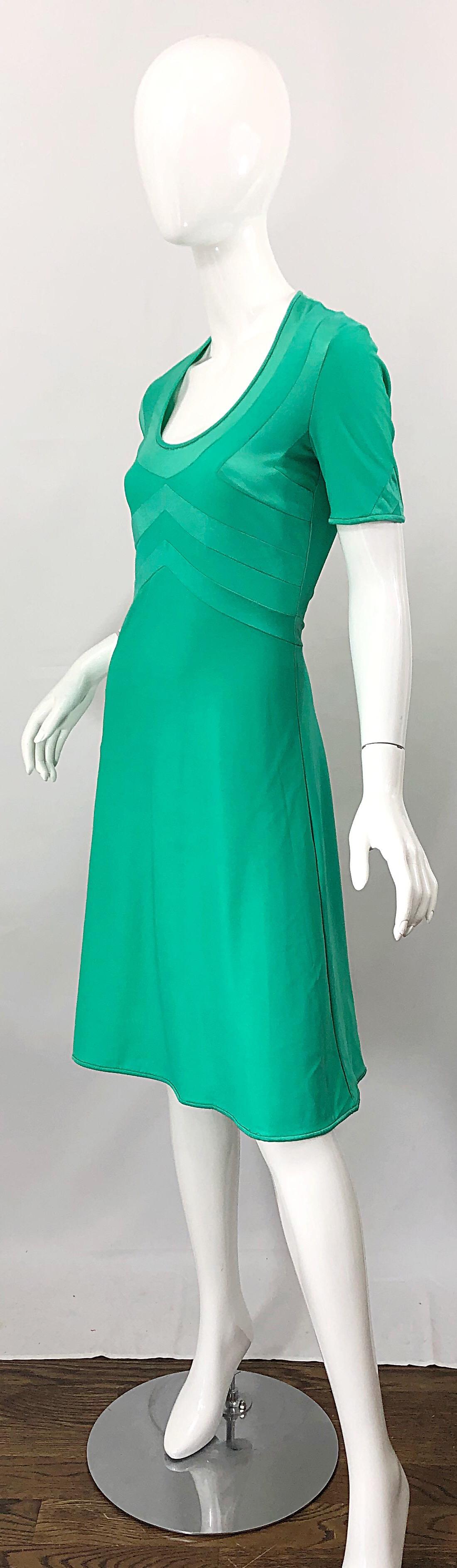 1970s Giorgio di Sant Angelo Kelly Green Slinky Bodysuit 70s Vintage Dress In Excellent Condition For Sale In San Diego, CA