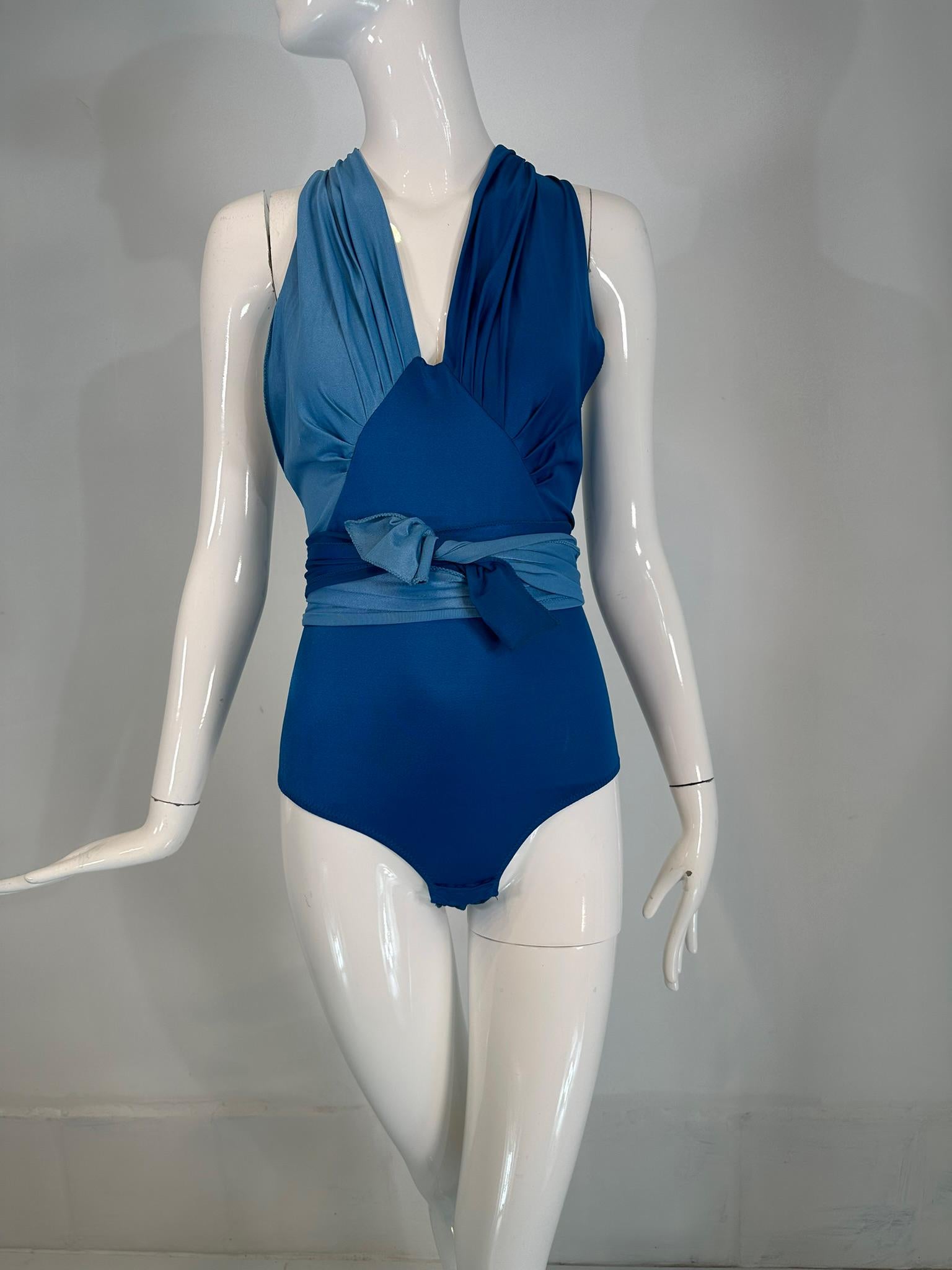 Giorgio di Sant' Angelo Stretch Jersey Wrap Body Suit & Matching Skirt 1970s For Sale 5