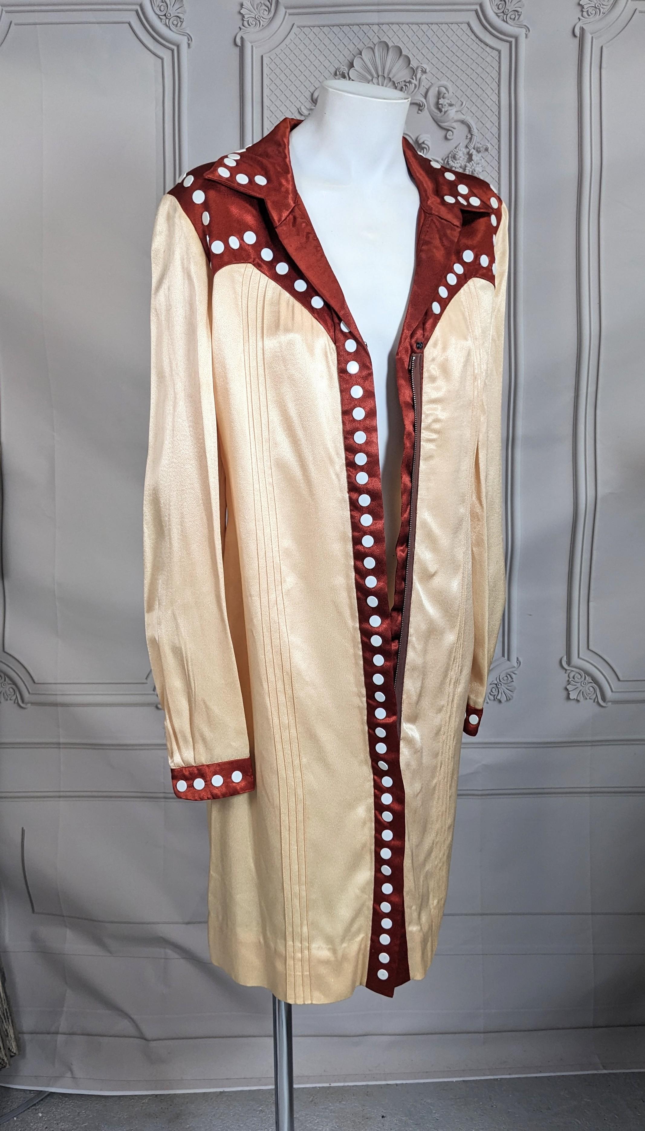 Giorgio di Sant' Angelo - Robe chemise en satin d'inspiration occidentale en vente 5