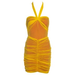 Giorgio di Sant Angelo Gelbes Mesh-Body und Rock mit Neckholder:: ss 1991