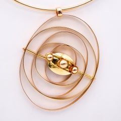 Giorgio Facchini Collar Orbital Cinético Escultural De Oro Amarillo De 18 Quilates