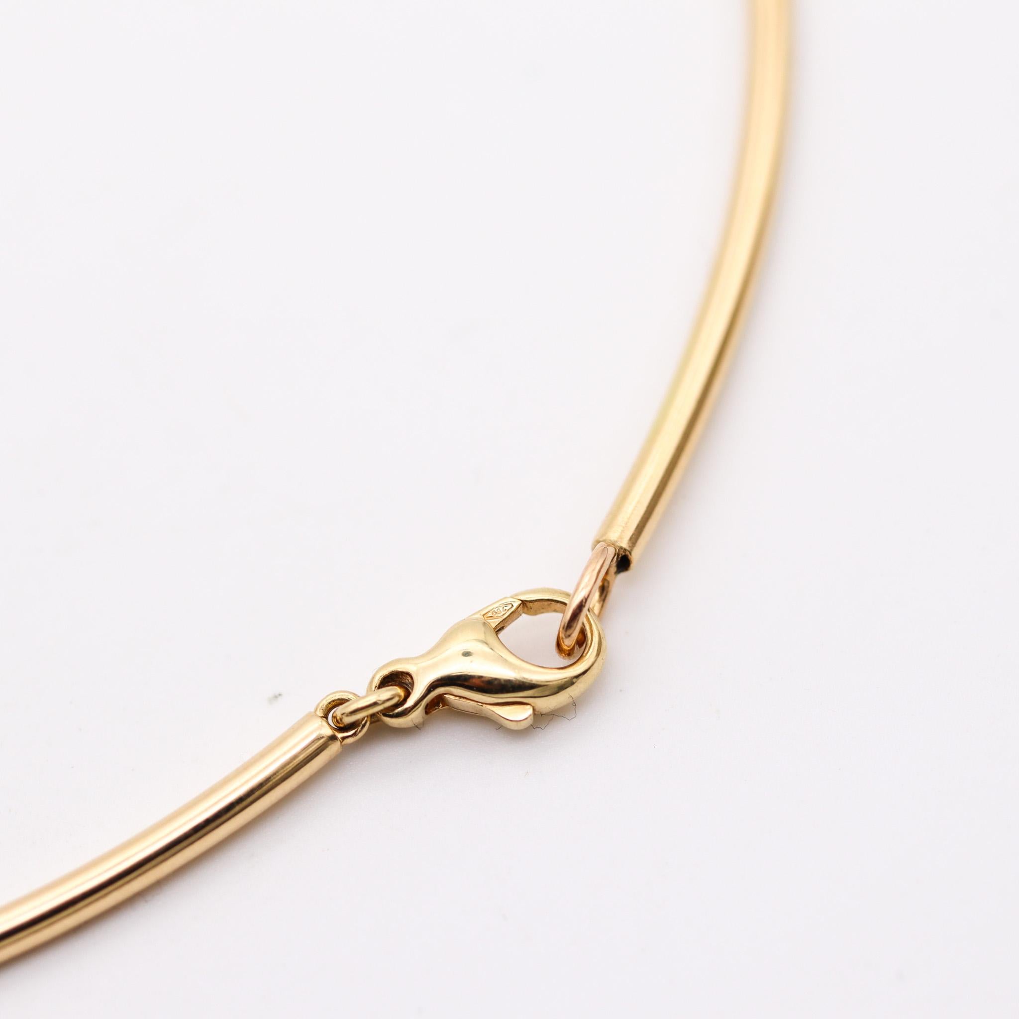Modernist Giorgio Facchini Sculptural Kinetic Orbital Necklace In 18Kt Yellow Gold For Sale