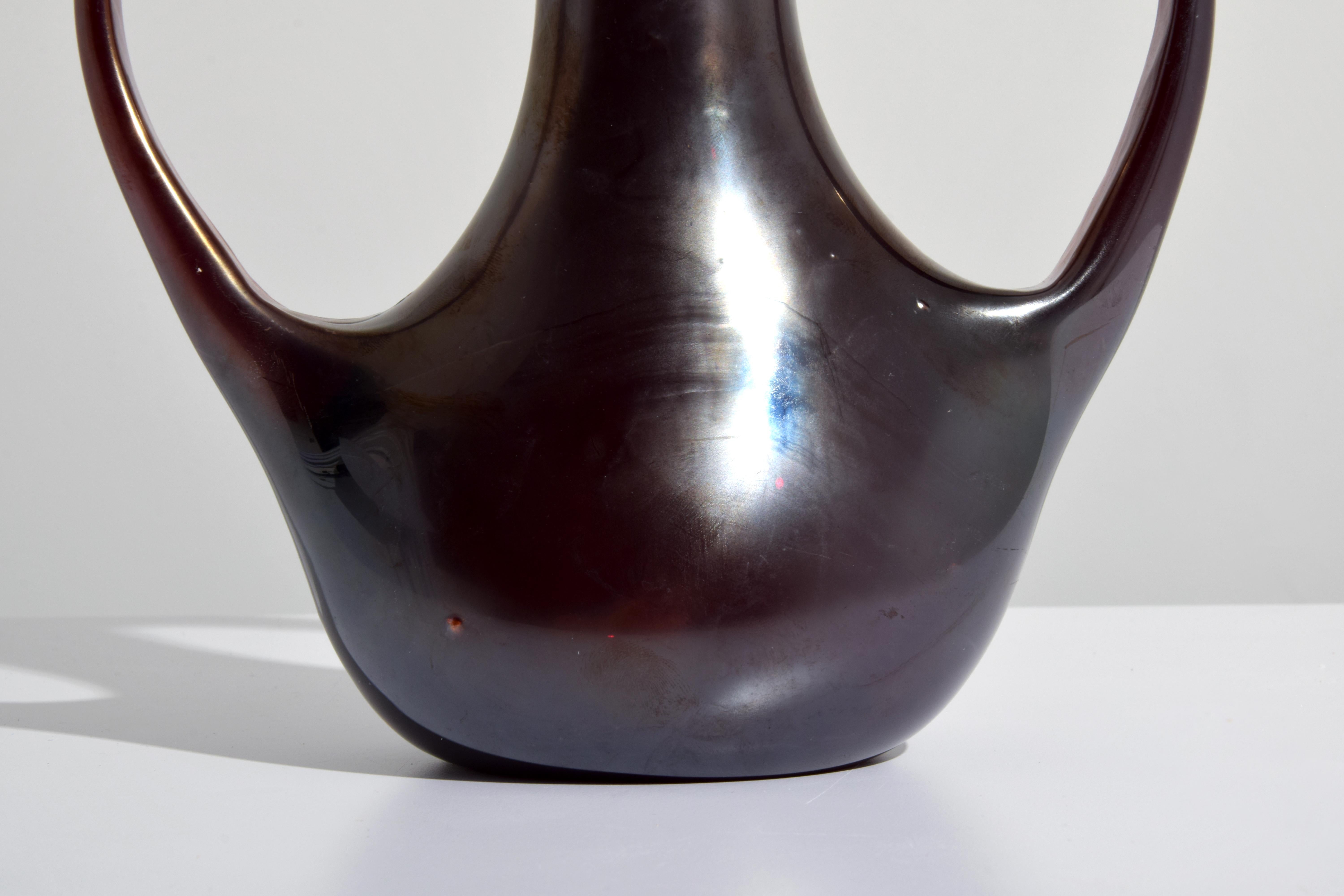 20th Century Giorgio Ferro “Anse Volante” Vase, Murano For Sale