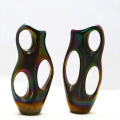 Giorgio Ferro for AVeM Murano pair of ‘Anse Volanti’ vases, 1950s