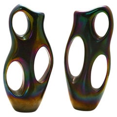 Giorgio Ferro for AVeM Murano pair of ‘Anse Volanti’ vases, 1950s