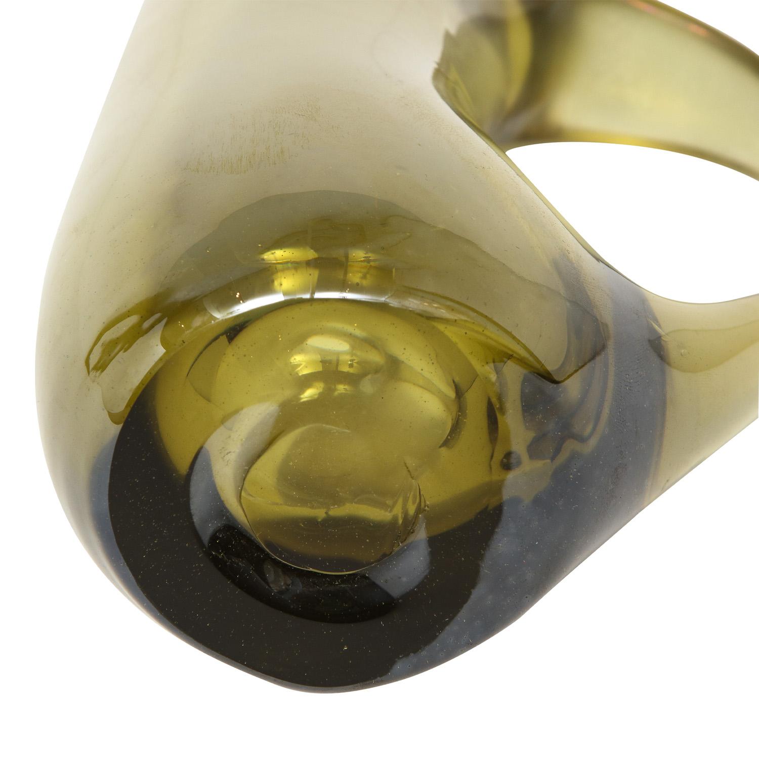 Hand-Crafted Giorgio Ferro Hand-Blown Amber Glass 