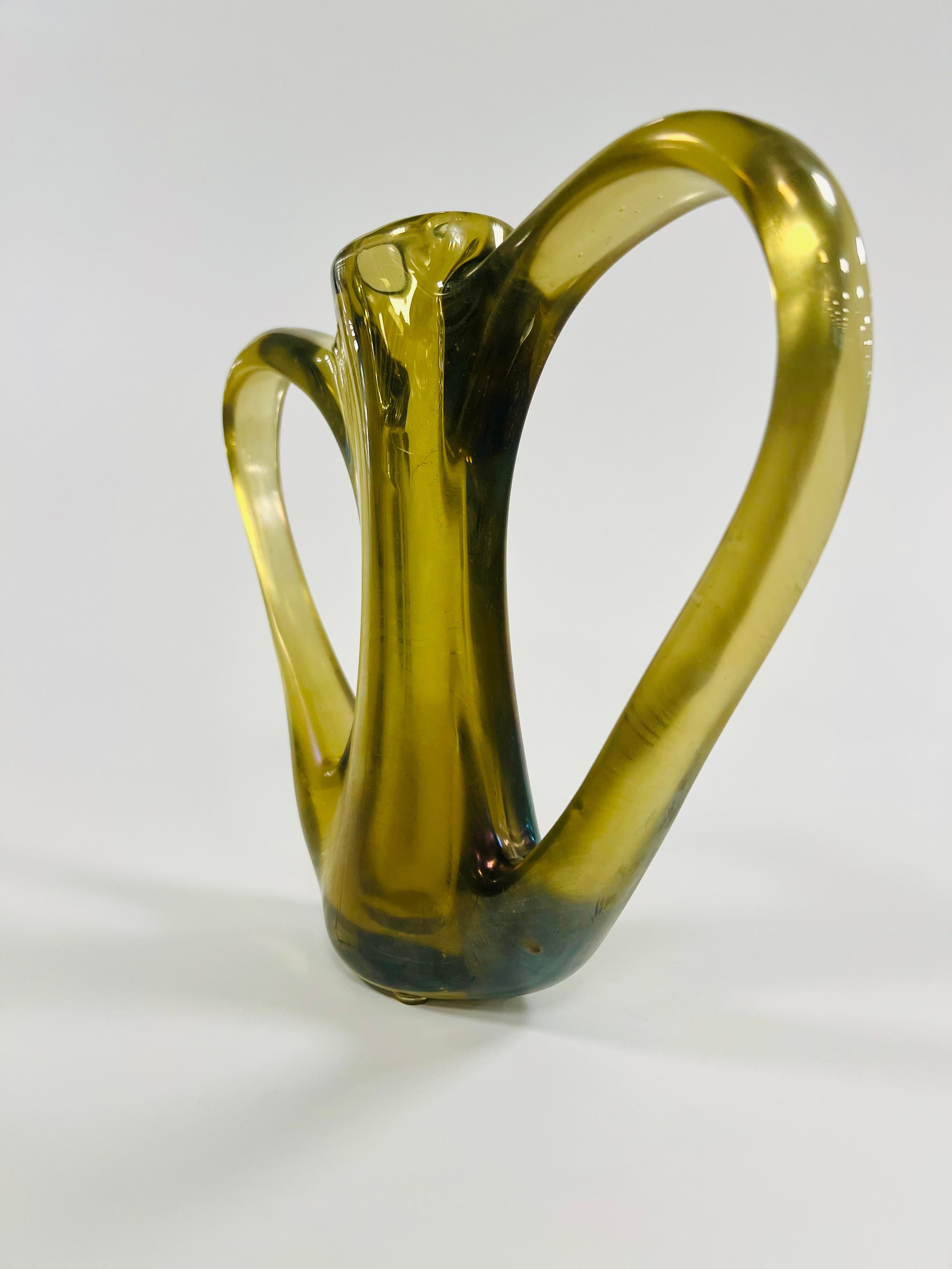 Vaso cangiante in vetro di Murano di GIORGIO FERRO 1952 per A.VE.M.