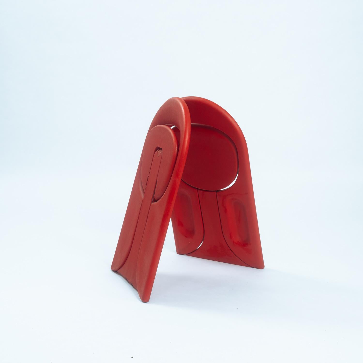 Sillas plegables rojas Giorgio Gurioli Filly, Italia, años 80 4