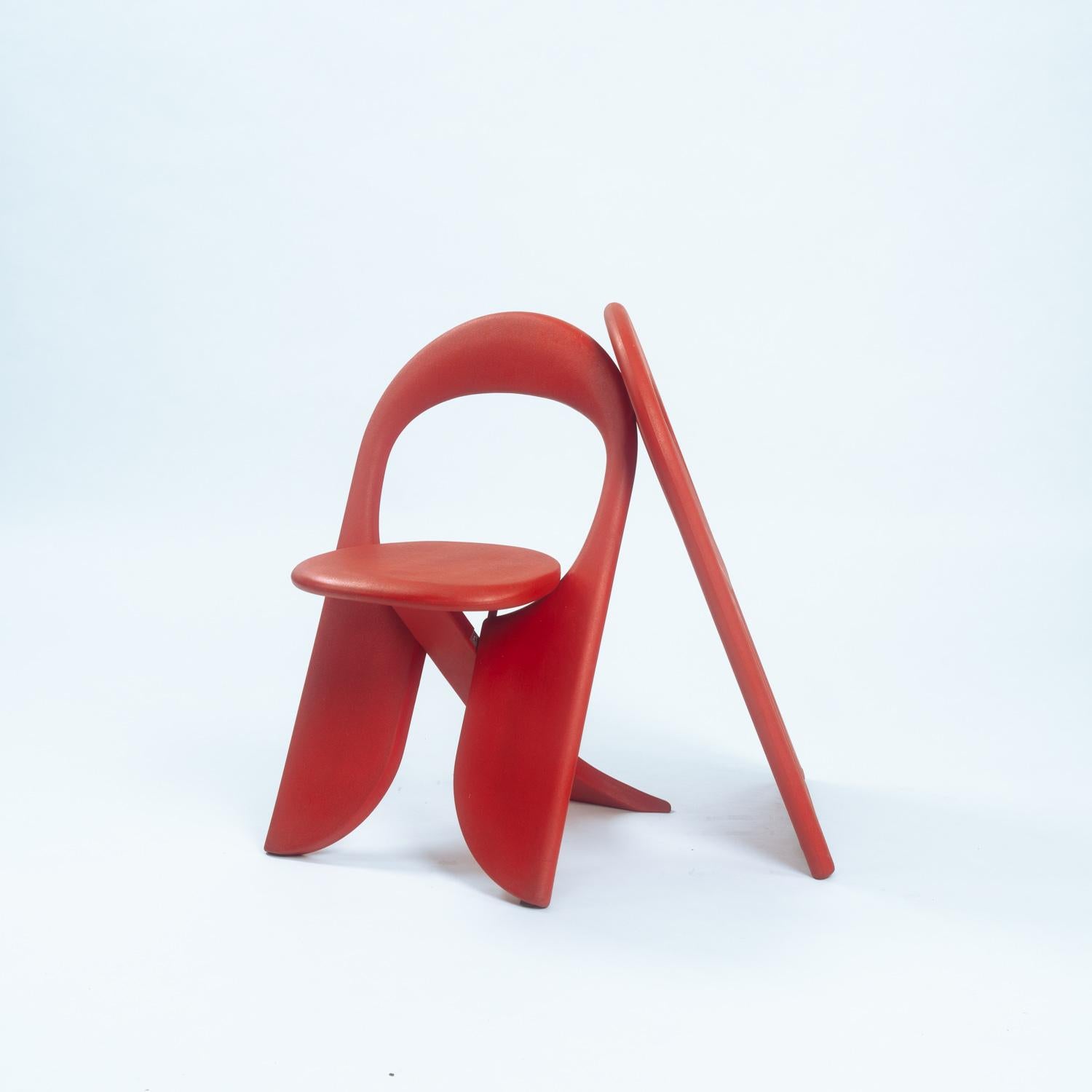 Sillas plegables rojas Giorgio Gurioli Filly, Italia, años 80 5
