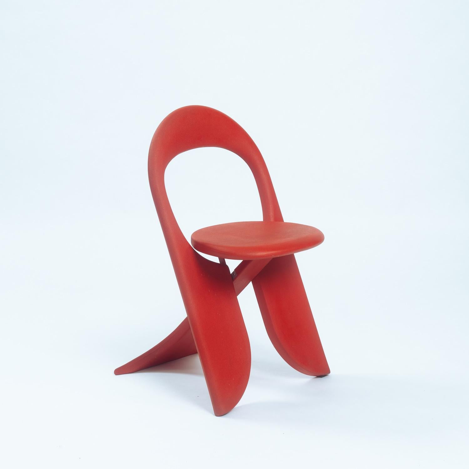 Sillas plegables rojas Giorgio Gurioli Filly, Italia, años 80 Posmoderno
