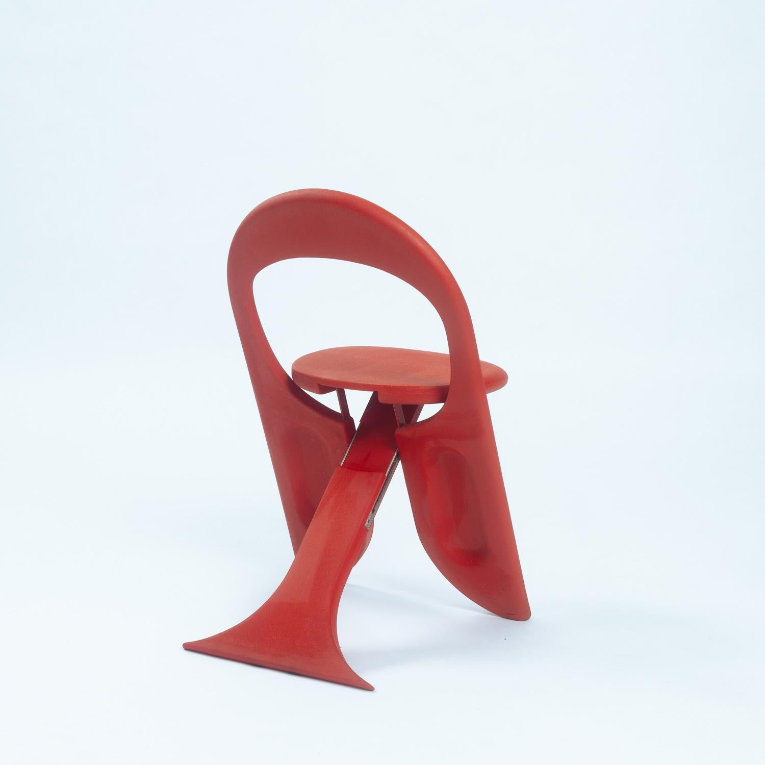 Sillas plegables rojas Giorgio Gurioli Filly, Italia, años 80 finales del siglo XX