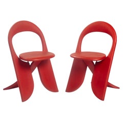 Sillas plegables rojas Giorgio Gurioli Filly, Italia, años 80