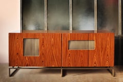 Giorgio III Glossy Rosewood And Light Bronze Metal Cabinet by Casa Casati