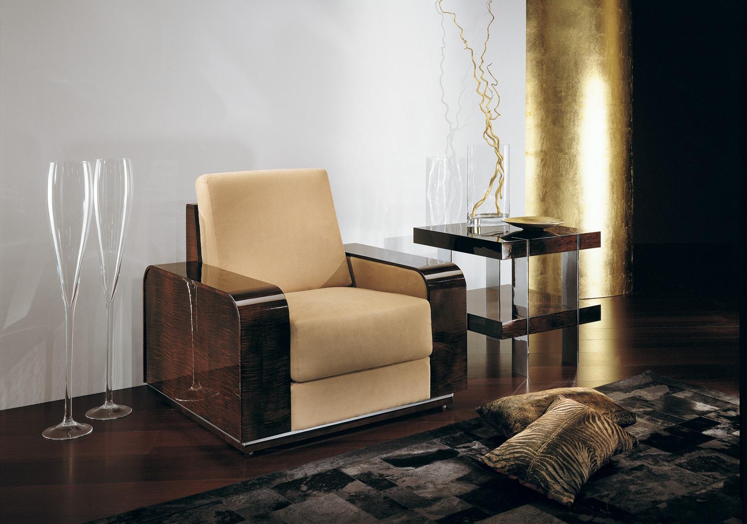 Giorgio Italian Art Deco 3 Seat Suede Sofa Curly Sycamore High Gloss Finish For Sale 1