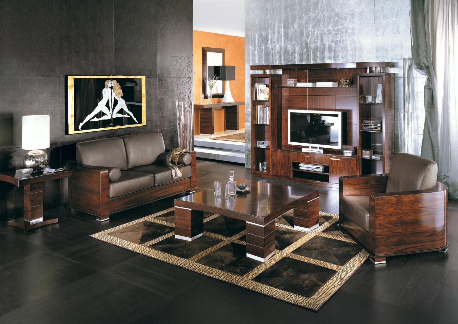 XXI secolo e contemporaneo Giorgio Italian Paradiso Sofa Palissandro Brasiliano Satinato Wood Wood Beige Suede in vendita