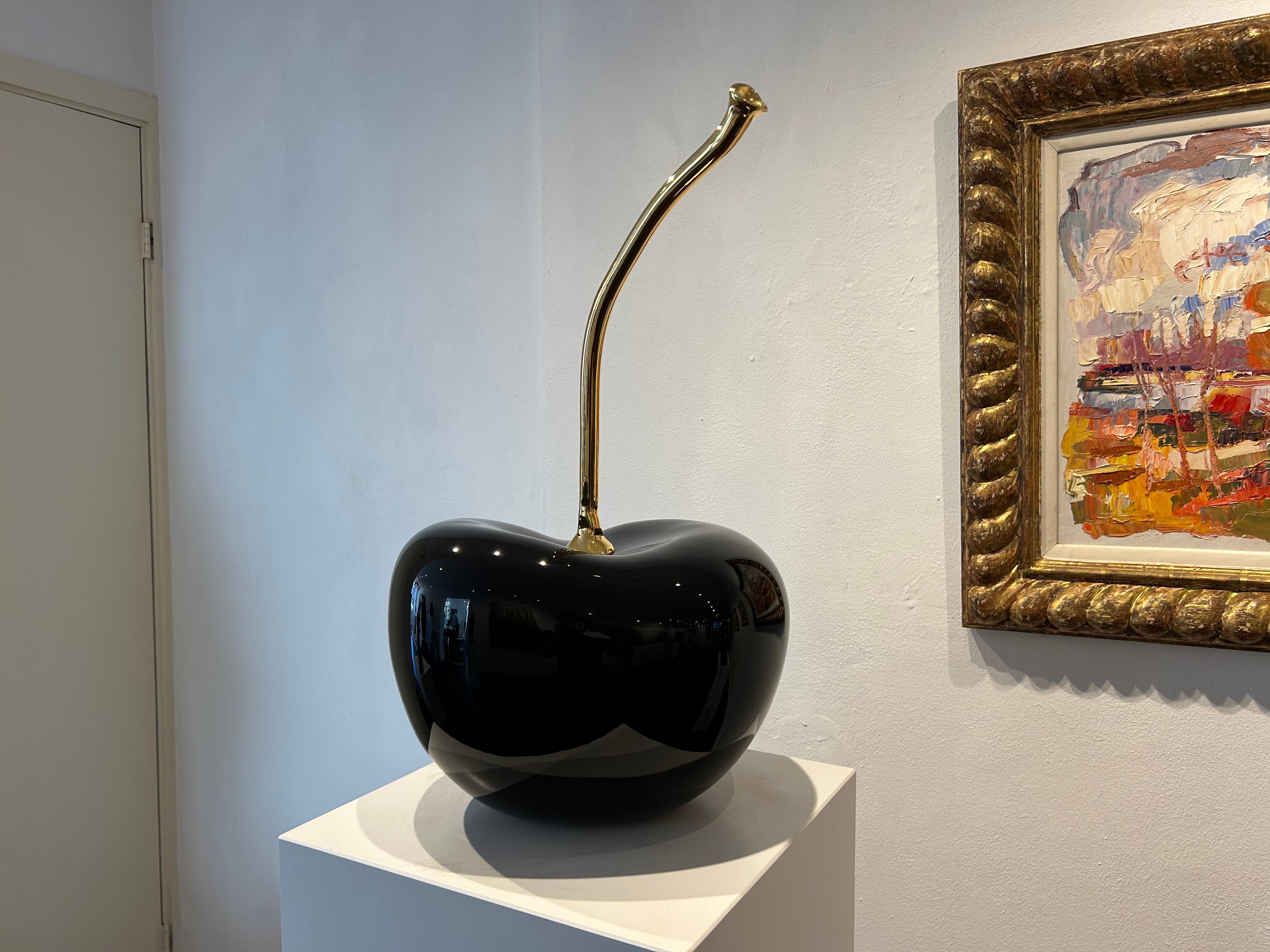 Cerise Niore Ceramics Cherry Fruit Sculpture Modern Still Life New In Stock - Gray Figurative Sculpture by Giorgio Laveri
