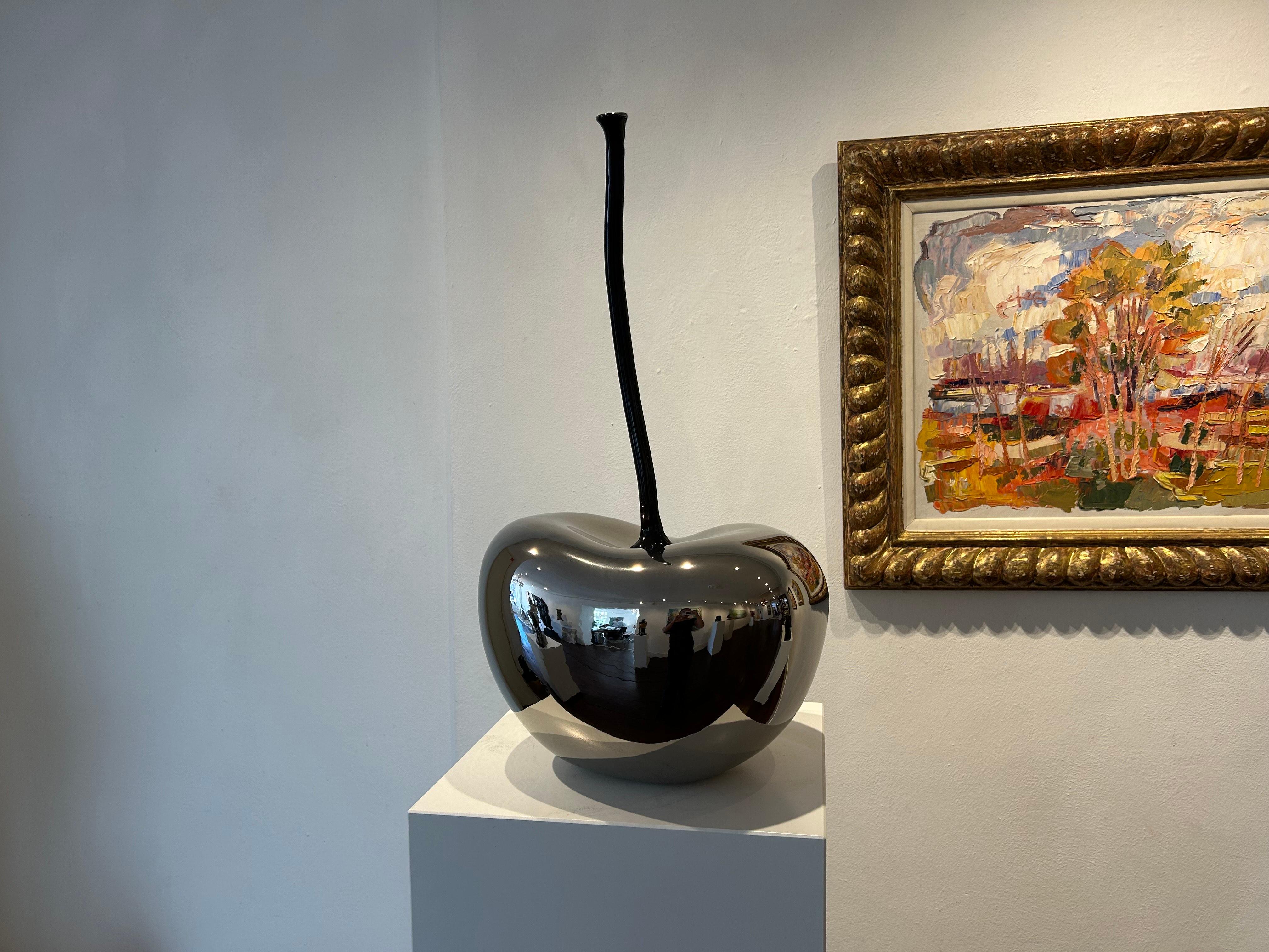 Cerise Platinum Ceremics Cherry Fruit Modern Sculpture Still Life New In Stock For Sale 4