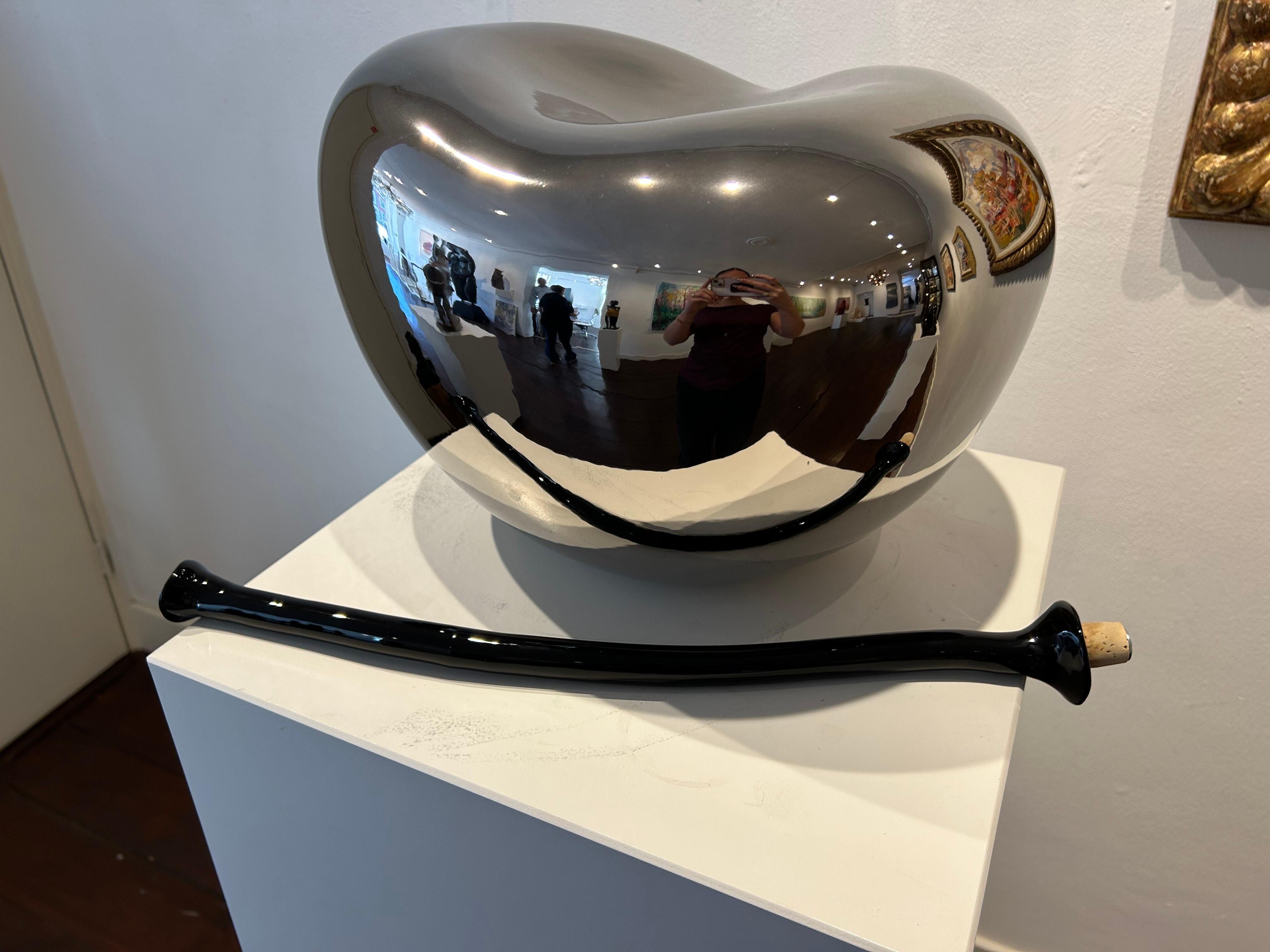 Cerise Platinum Ceremics Cherry Fruit Modern Sculpture Still Life New In Stock For Sale 6