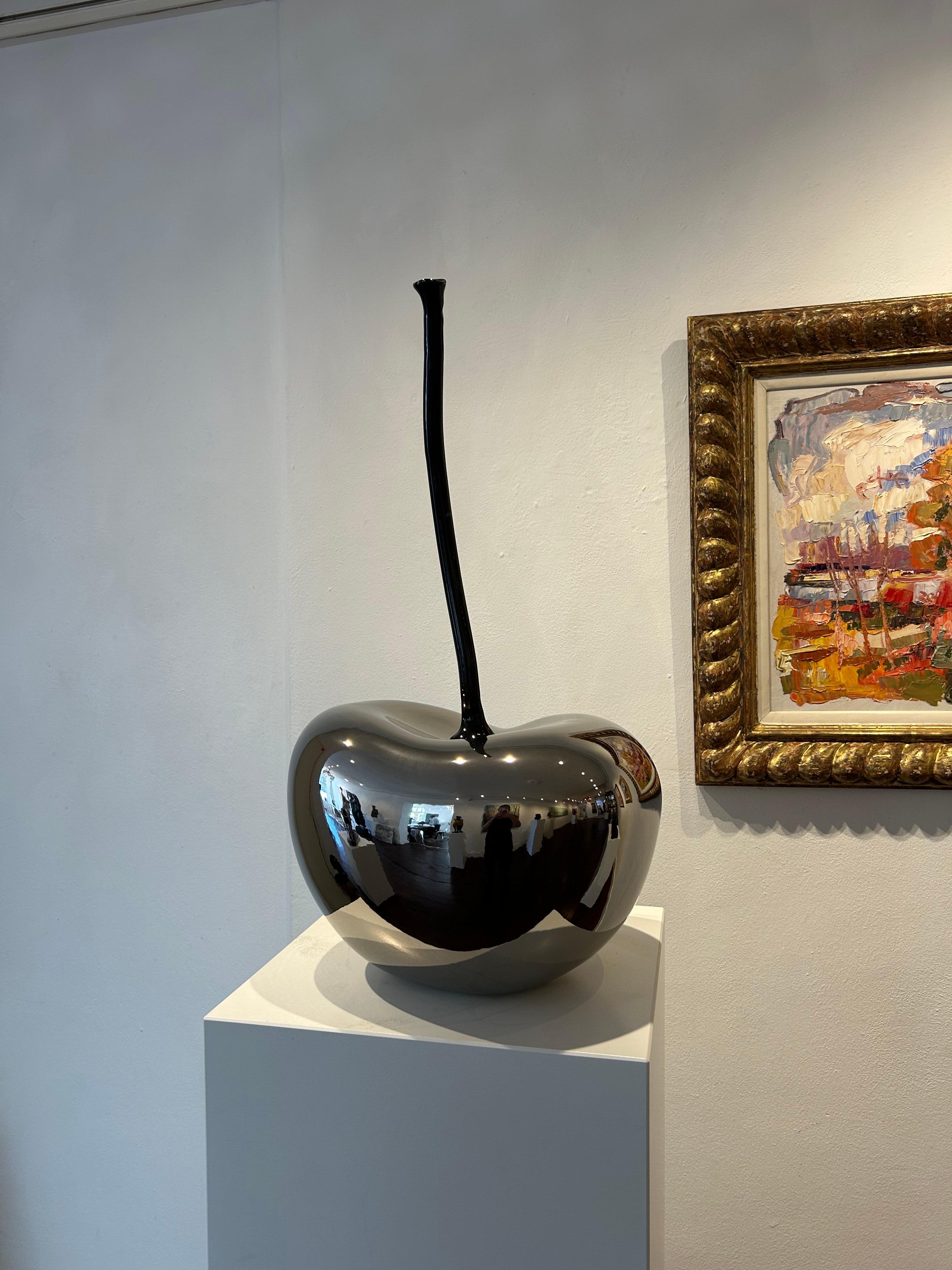 Giorgio Laveri Figurative Sculpture - Cerise Platinum Ceremics Cherry Fruit Modern Sculpture Still Life New In Stock