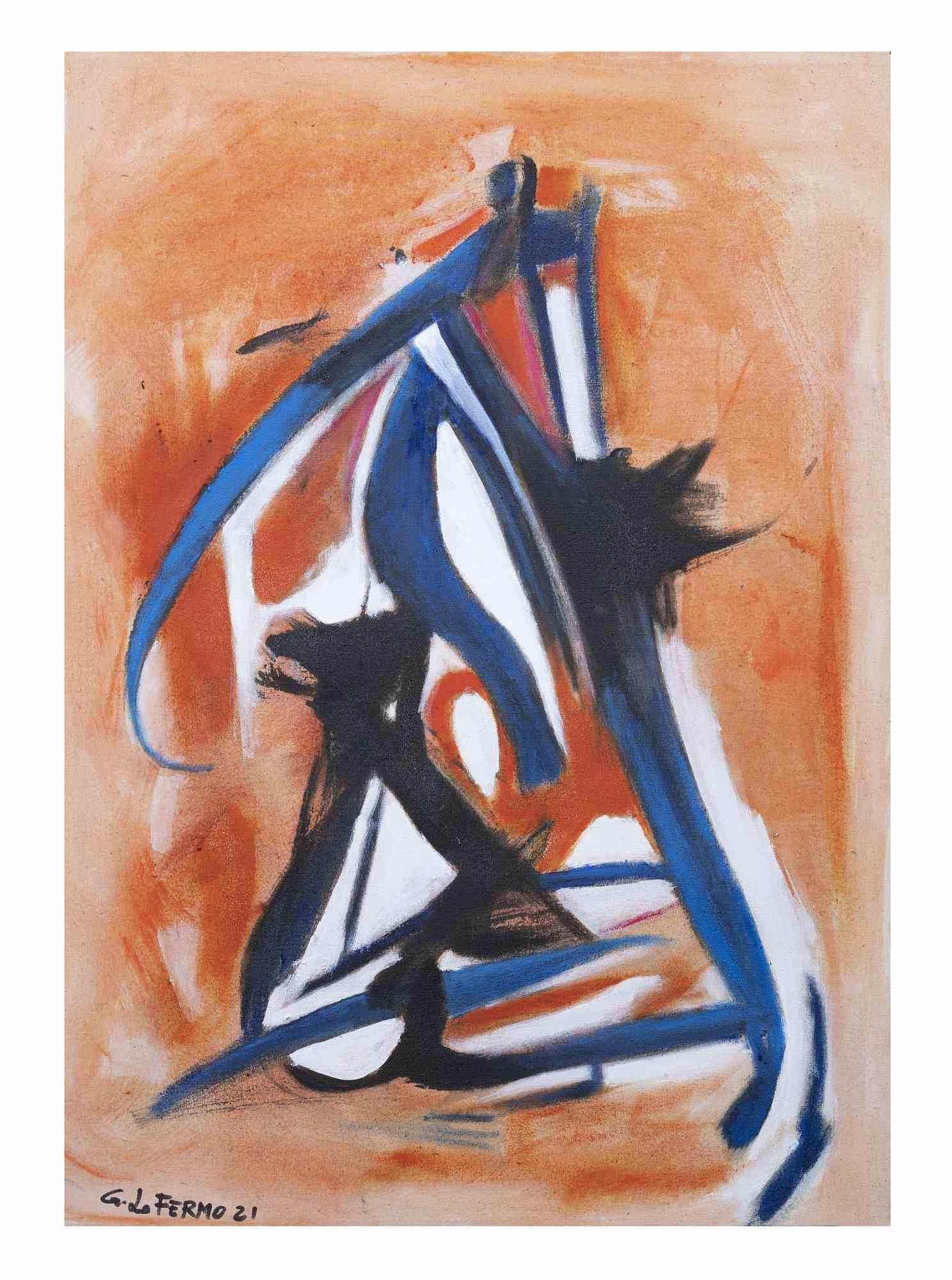 Abstract Composition is an original artwork realized by Giorgio Lo Fermo (b. 1947) in 2021.

Original Oil Painting on Canvas.

Hand-signed, titled and dated on the back of the canvas.

Hand-signed and dated on the lower left corner: Lo Fermo 21.