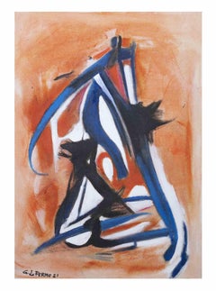 Abstrakte Komposition – Öl auf Leinwand von Giorgio Lo Fermo – 2020er Jahre