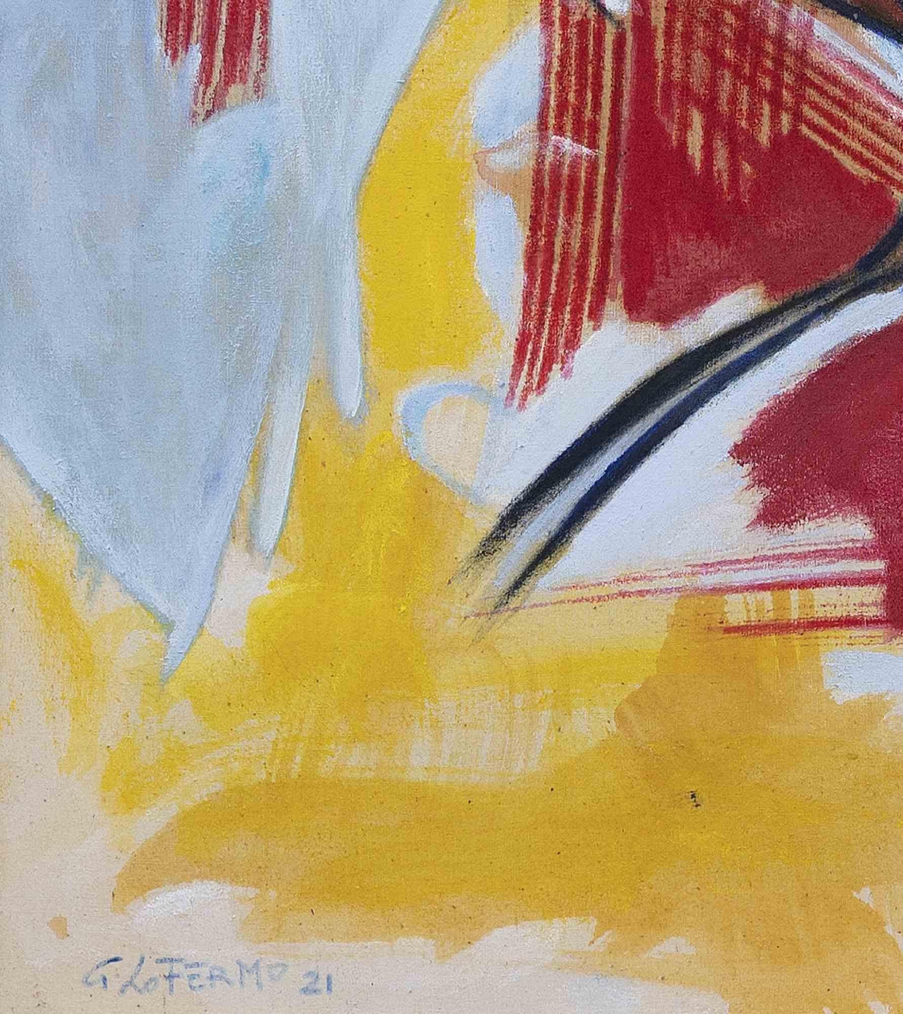 Abstrakte Komposition – Ölgemälde auf Leinwand von Giorgio Lo Fermo – 2021 im Angebot 2