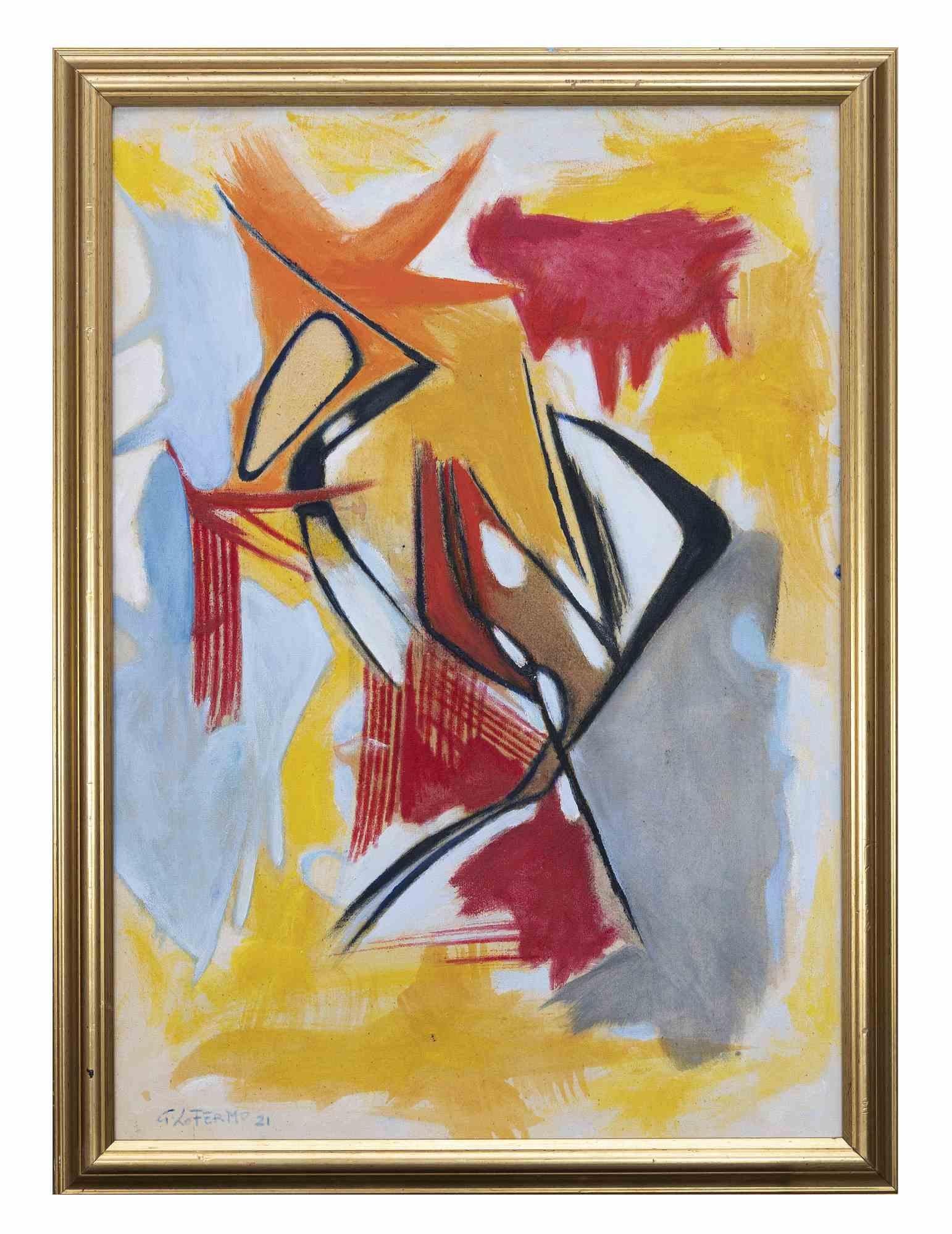Abstract Composition ist ein originales zeitgenössisches Kunstwerk von Giorgio Lo Fermo (geb. 1947) aus dem Jahr 2021.

Original Ölgemälde.

Handsigniert, betitelt und datiert auf der Rückseite der Leinwand.

Handsigniert und datiert in der linken