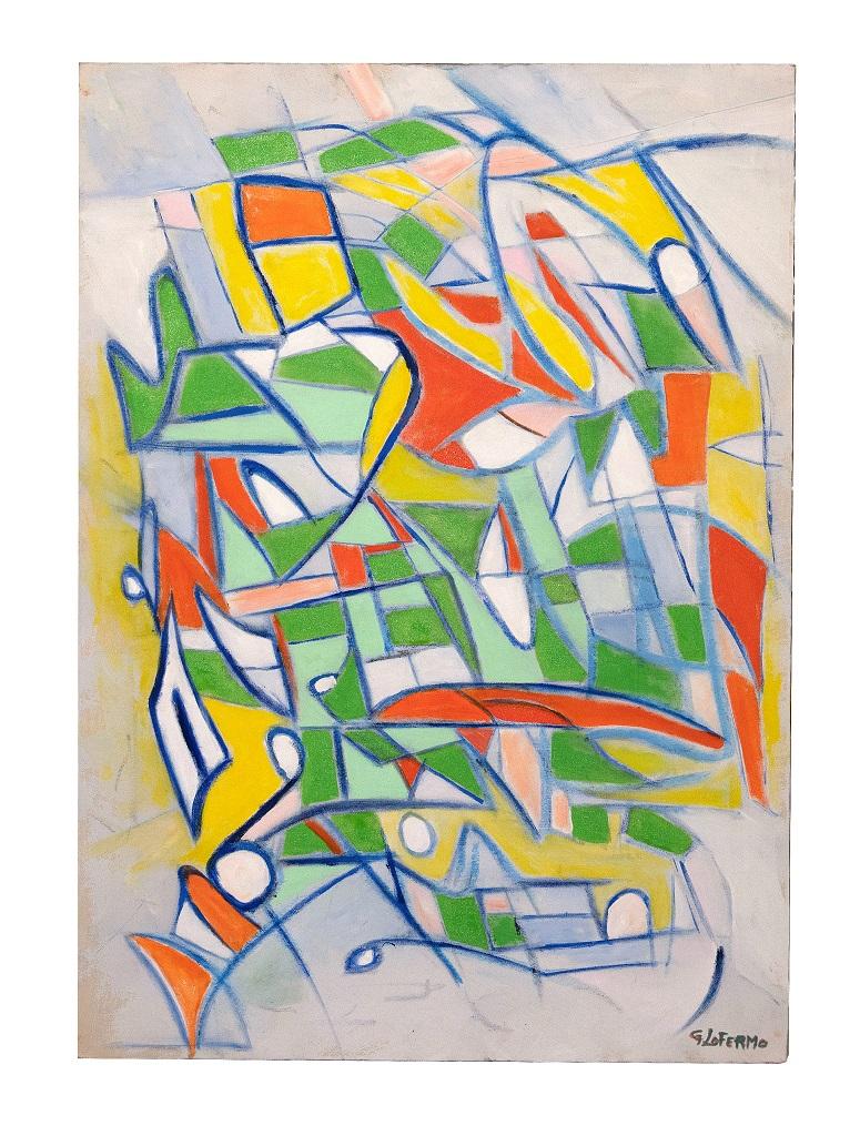 Abstract Composition is an original oil on canvas realized by Giorgio Lo Fermo in 2019.

Hand-signed on the lower right corner: G. Lo Fermo.

Hand signed and dated by the artist on the back.

The artwork represents an abstract composition with